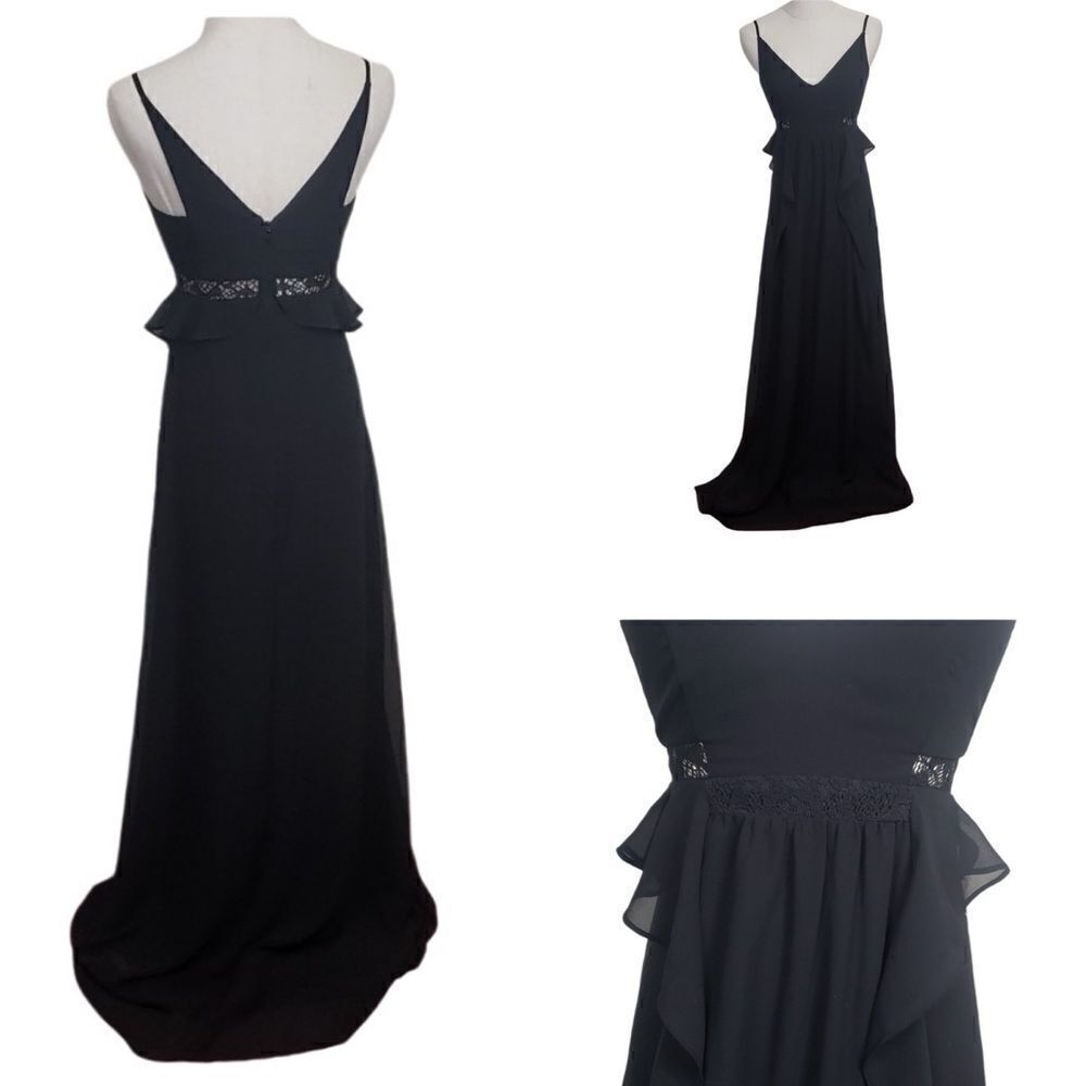 BCBGeneration Black Sheer‎ Maxi Dress Fairycore Feminine Whimsigoth Cosplay Zero